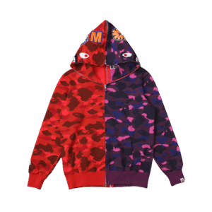 BAPE HOODIE - RED/PURPLE