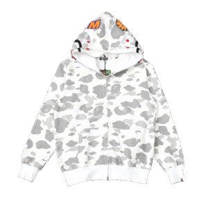 BAPE DOUBLE HOODIE - MILITARY WHITE